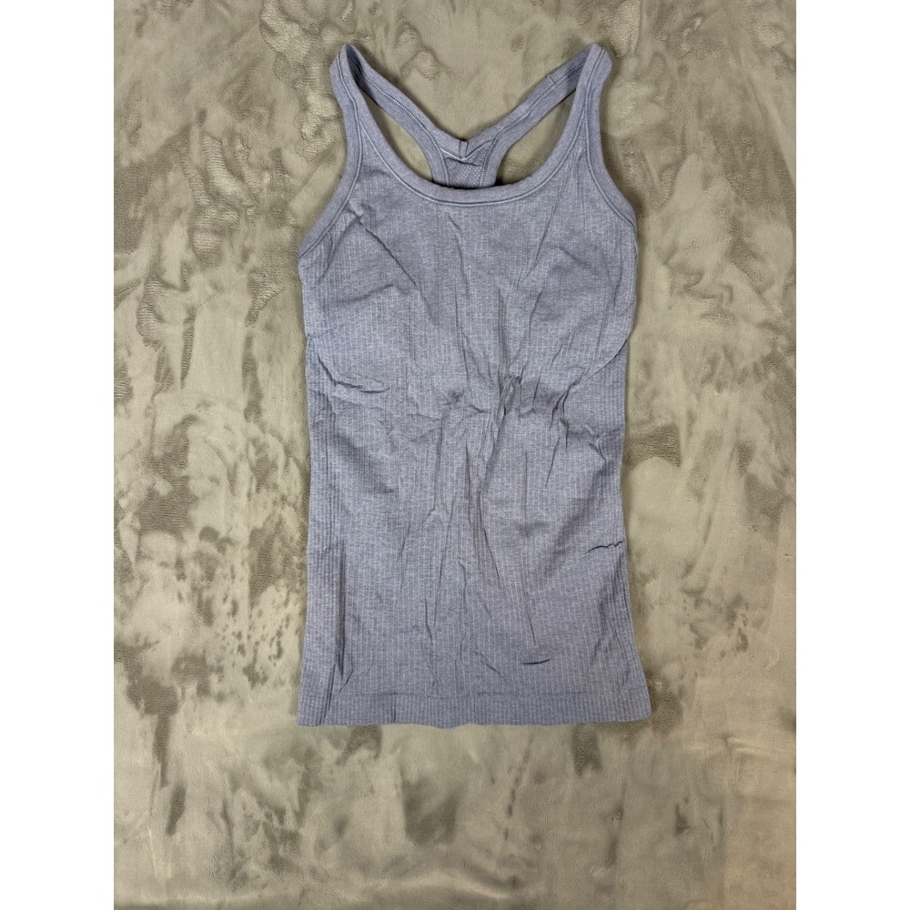 Lululemon Ebb to Street Tank Top Purple Heathered Ribbed Racerback Size 4